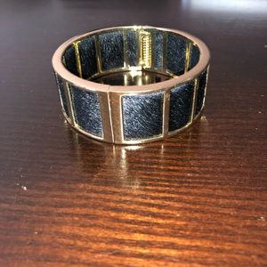 Banana Republic Gold & Black calf hair bangle